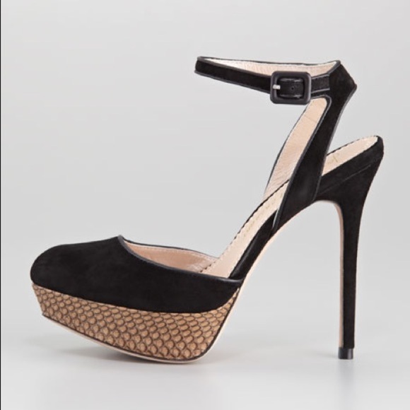 Jean-Michel Cazabat Lex Suede Ankle-Strap Pump - Picture 1 of 5